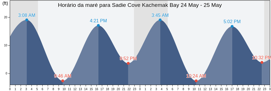 Tabua de mare em Sadie Cove Kachemak Bay, Kenai Peninsula Borough, Alaska, United States