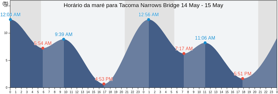 Tabua de mare em Tacoma Narrows Bridge, Pierce County, Washington, United States